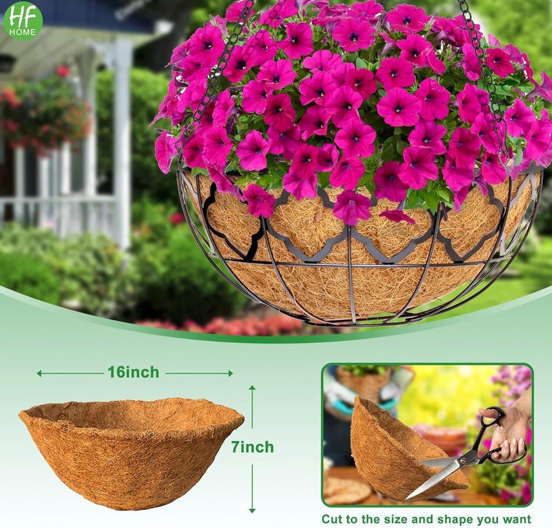 HFHOME 2PCS 16" Round Coco Liner Coco Replacement Liner Basket Window Box - Image 2