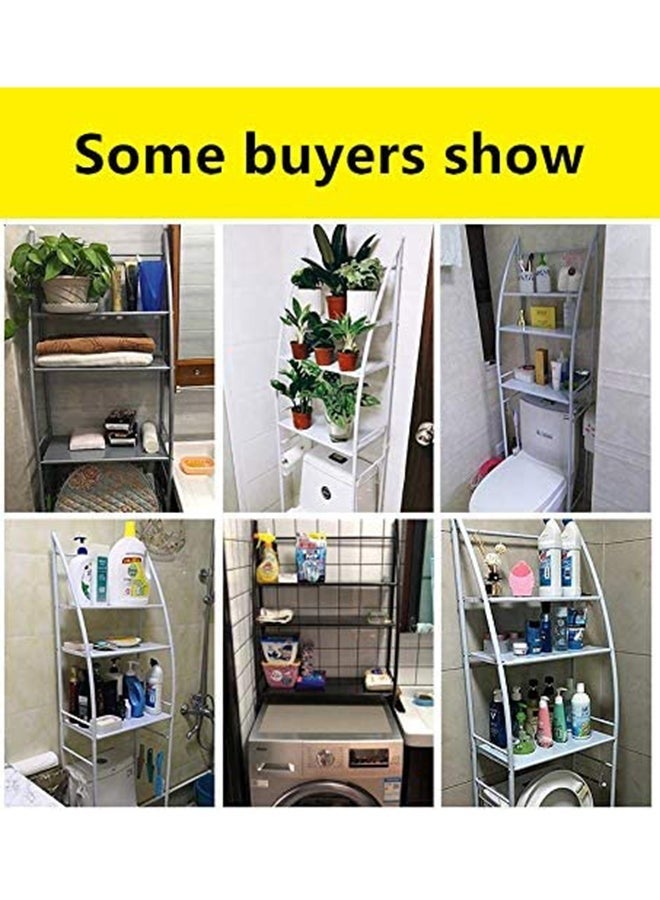 BLOOMING TIME Metal Toilet Cabinet Shelving Kitchen Bathroom Space Saver Shelf Organizer Holder - Black  - Image 2