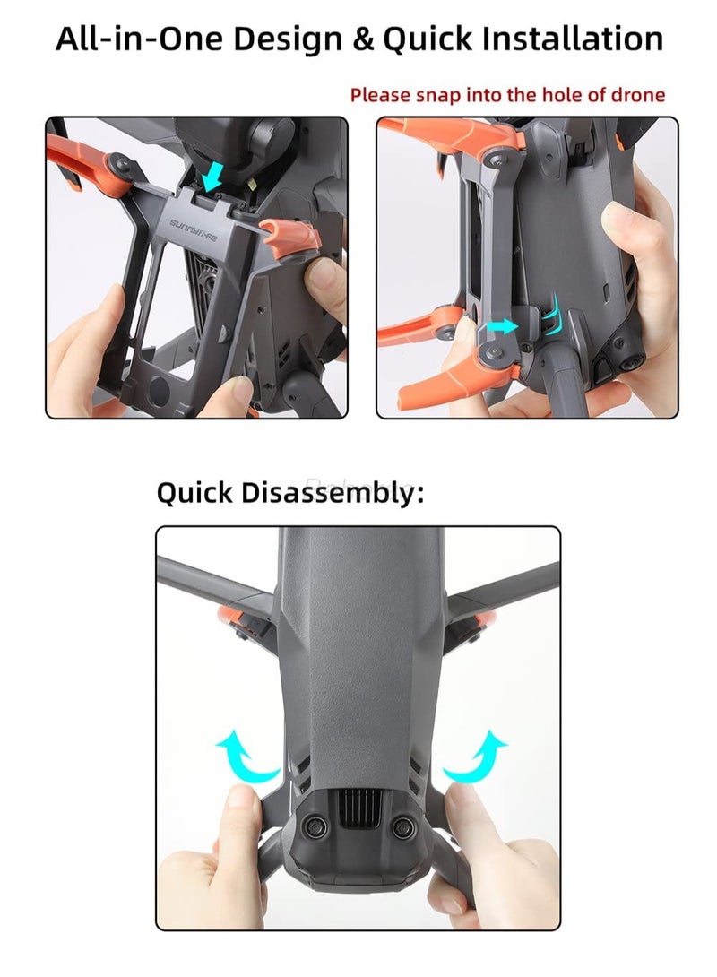 Foldable Extended Landing Gear for DJI Mavic 3 - 38mm Height Extender Legs, Durable Foot Protectors for Enhanced Stability and Protection, Essential Drone Accessories. - Image 2