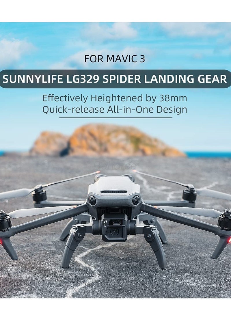 Foldable Extended Landing Gear for DJI Mavic 3 - 38mm Height Extender Legs, Durable Foot Protectors for Enhanced Stability and Protection, Essential Drone Accessories. - Image 4
