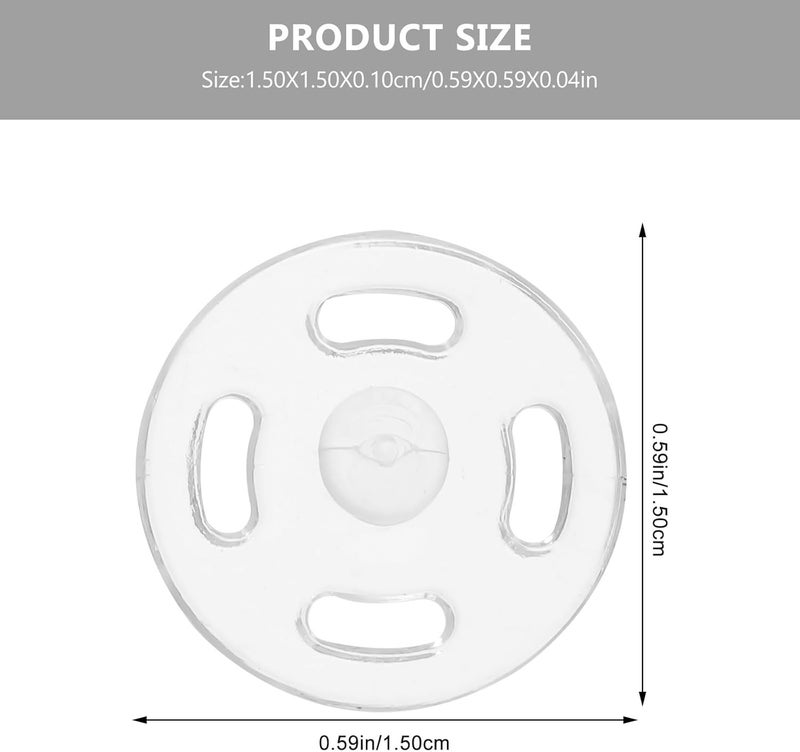 HEALSOPTHY Invisible Snap Buttons for Clothing Sewing Accessories, Plastic Small Size 7-15mm, DIY Garment Fasteners for Clothes and Shirts, 60 Pieces Pack - Image 2