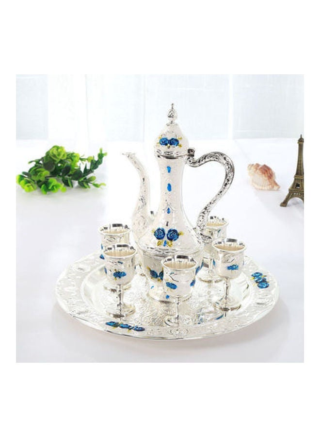 NIBEMINENT European High-End Vintage Wine Set Silver/Blue