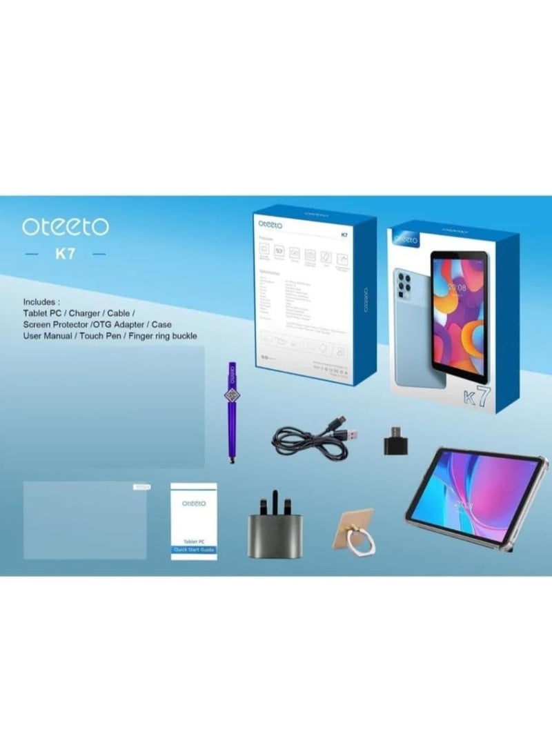 Oteeto K7 7.0 Inch Android Tablet, 8 GB RAM, 256 GB ROM, 3500 mAh Battery, Octa Core Processor, Android 13.0, 5.0 MP Front Camera - Grey  - Image 3