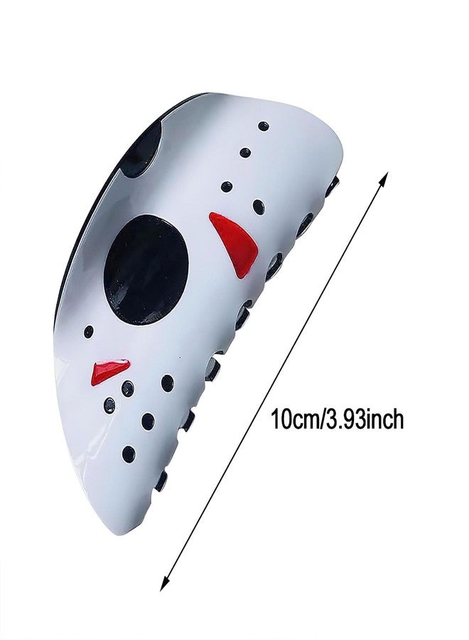 AUOCATTAIL Ghost Face Halloween Hair Claw Clips Skull Spooky Hair Clips For Styling Large Mask Ponytail Clip Scary Shark Clip For Thin Thick Hair Girls Women - Image 2
