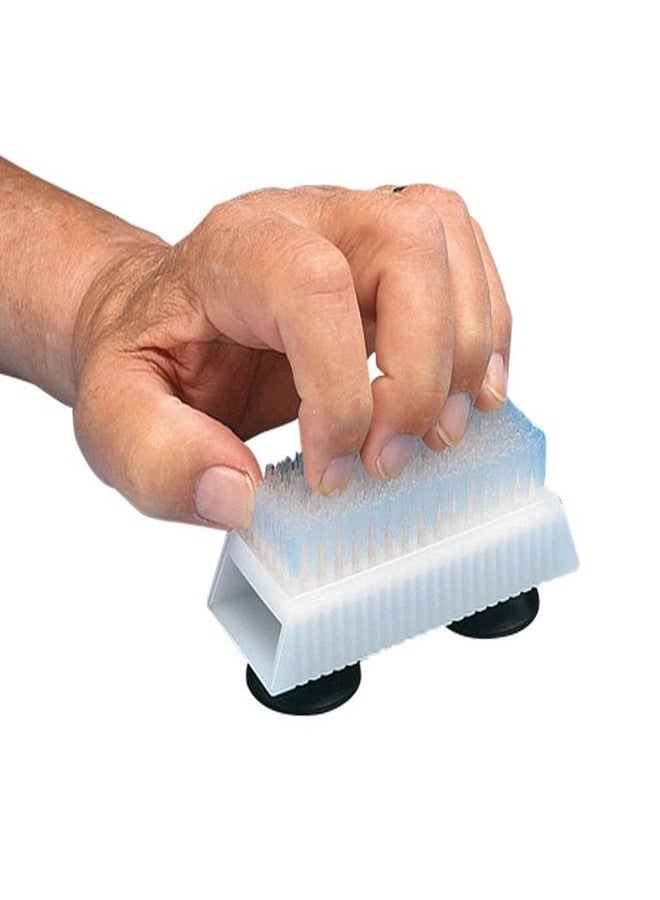 The Wright Stuff Suction Cup Mounted Finger Scrub Brush for Hands Free Brushing and Cleaning of Fingers. Great for Disabled Persons or pre-op prep. - Image 1