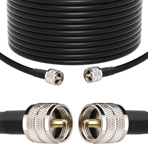 YOTENKO RG213 Coaxial Cable 30FT - CB Coax Cable Ultra Low Loss RG-213 UHF PL-259 Coax Cable Male to Male, 50 Ohm, for Ham Radio CB Radio Antenna - Image 1