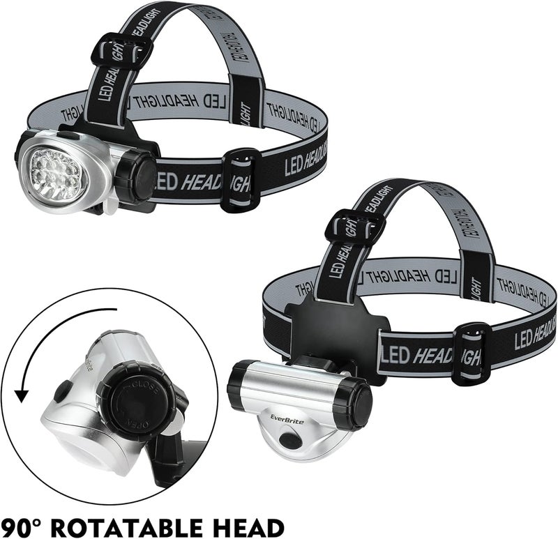 EverBrite مصباح رأس LED 5-pack، 4 أوضاع إضاءة، رأس متحرك مع حزام رأس قابل للتعديل، مثالي للجري، التخييم والمشي لمسافات طويلة، بطاريات متضمنة - Image 3