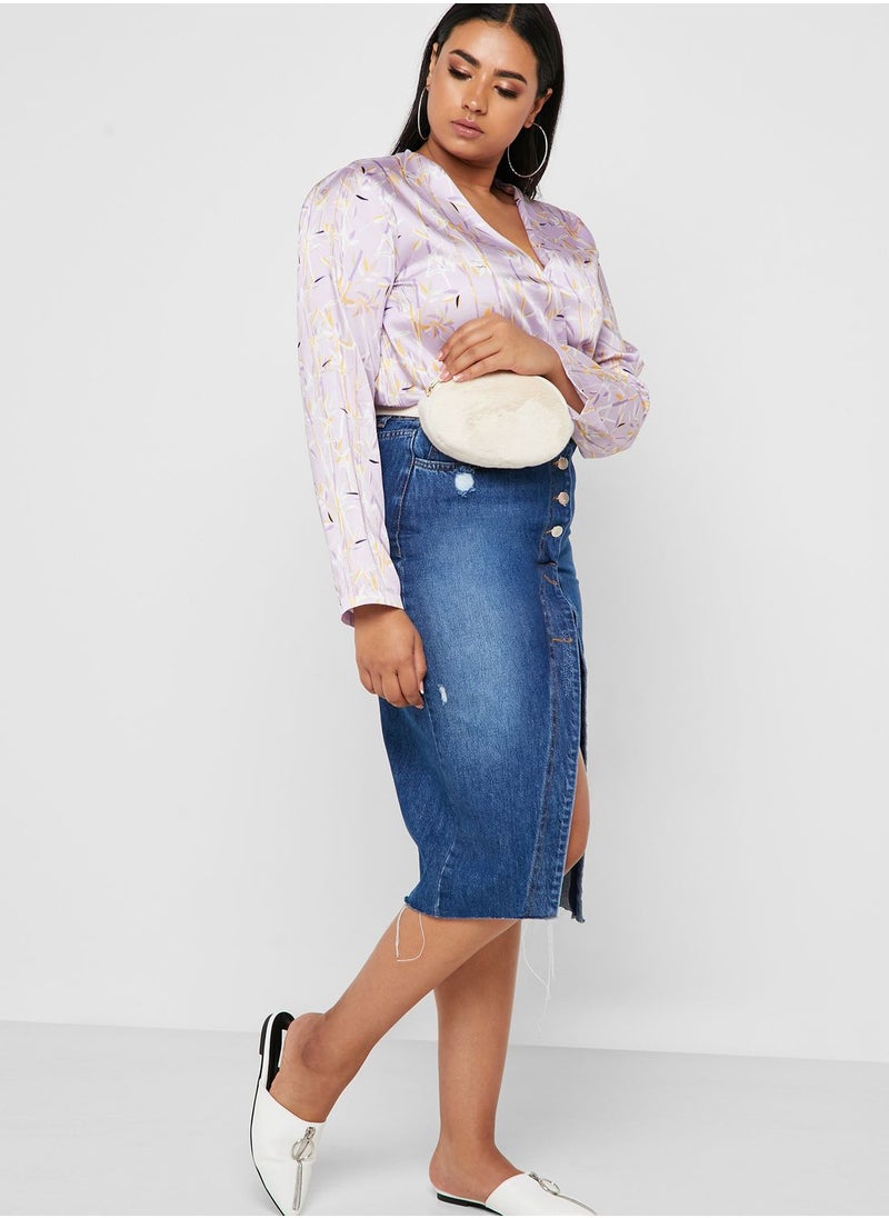 Ginger Plus - Printed Wrap Front Body - Image 1