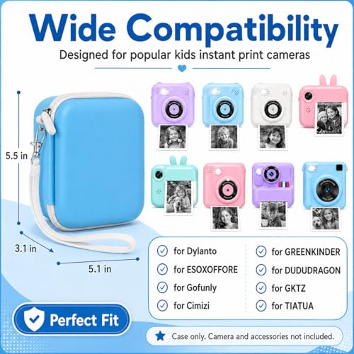 PAIYULE Kids Instant Print Camera Case Compatible with ESOXOFFORE for Dylanto for DUDUDRAGON for GKTZ for ETIKEZ for Dafotil for Careenoah for Aasonida Digital Video Prints Paper Bag Box Only Blue - Image 3