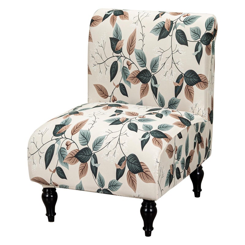 FUANGUI Armless Accent Chair Cover Slipcover, Stretch Spandex Chair Covers for Living Room Removable Washable for Armless Chair Furniture Protector - Image 1