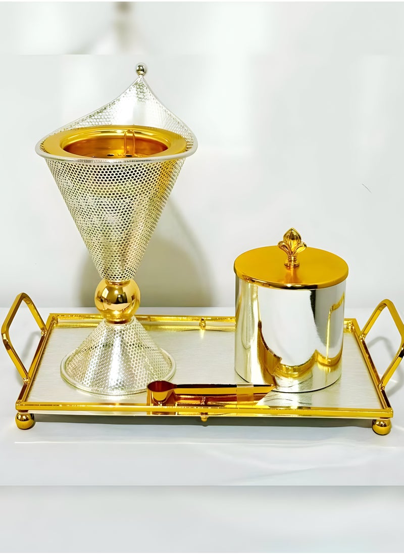 Bakhoor BoSidin Elegant Design Incense Burner Set Arabic Oud Holder for Home and Office Fragrance 