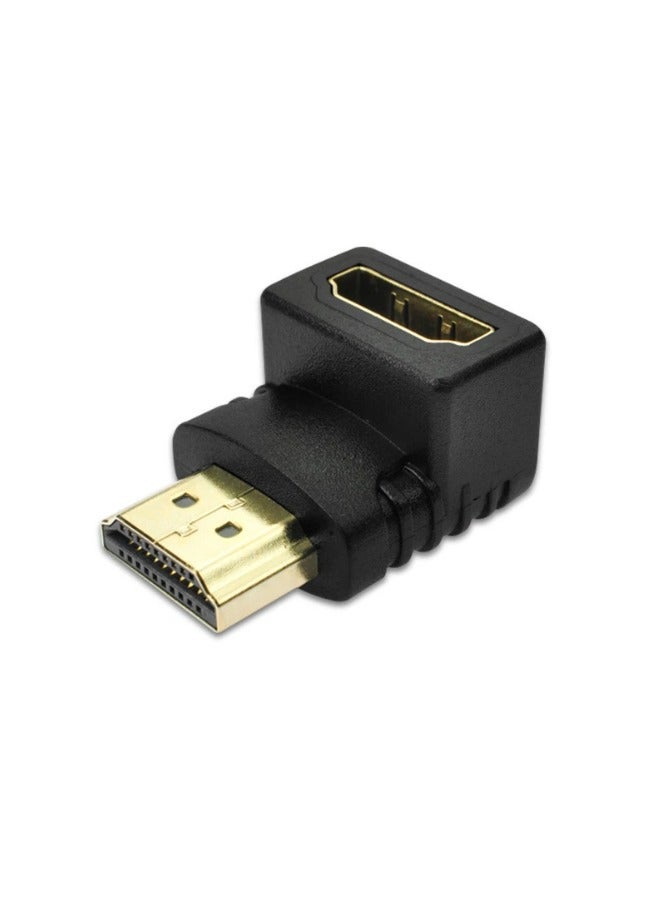 90 Degree HDMI Adapter - Male to Female, Compatible with TVs, Computers, Secure Connection in Tight Spaces