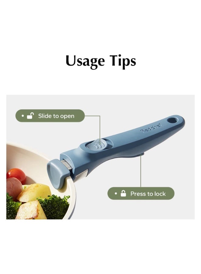 Redchef طقم أواني طهي ريدشيف غير لاصقة من السيراميك الصخري، بمقابض قابلة للإزالة (5 قطع)، غير سامة، وخالية من مركبات PFAS وPTFE وPFOA - للقلي - Image 3