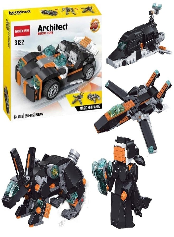 Galaxy Hi-Tech 36-in-1 Magic Building Blocks Set 256+ Pieces Creative Construction Toy for Kids |Includes Instruction Manual Ideal for Boys & Girls Ages 6+ DIY Brick Robot, Car, Jet, Ship Models - Image 2