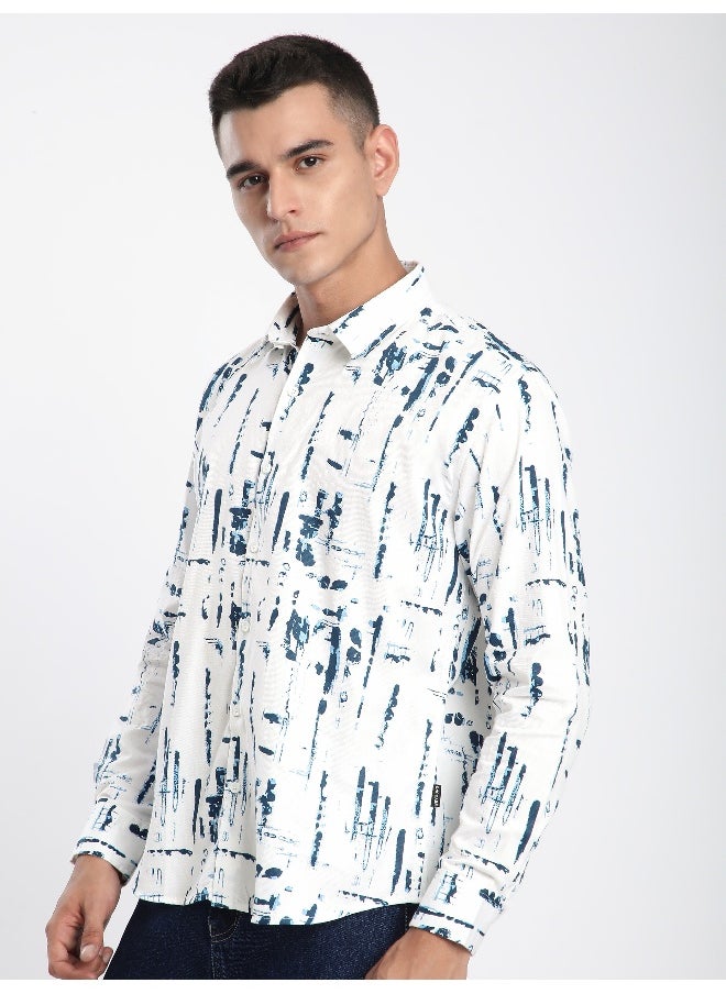 Blue And White Abstract Brush Stroke Printed Shirt - pzsku/Z6A1AE3CFEFCF76403C5CZ/45/_/1738048000/d8f5ef05-461c-453b-94d5-7d8fdab5dfca