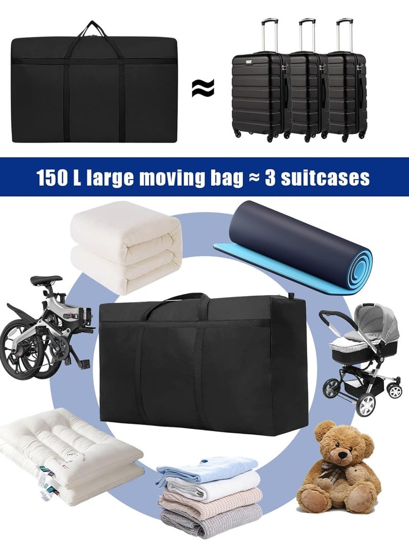 Homify Extra Large Moving Bag, 150L Heavy Duty Storage Bag, Waterproof Foldable Duffle Bag with Reinforced Zippers and Handles, for Travel Moving and Luggage Storage - Image 4