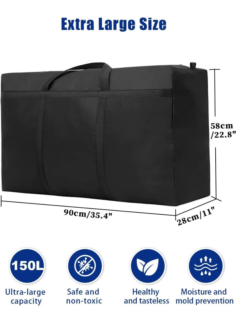 Homify Extra Large Moving Bag, 150L Heavy Duty Storage Bag, Waterproof Foldable Duffle Bag with Reinforced Zippers and Handles, for Travel Moving and Luggage Storage - Image 5