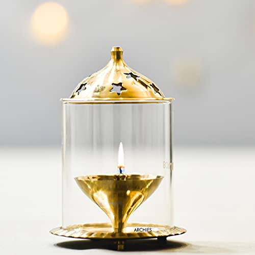 Archies Akhand Diya Brass Metal Diyas Light Lamp (Standard Size, AKDMT03152) - Image 1