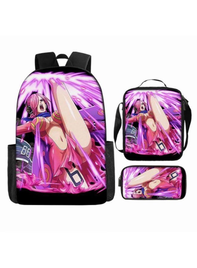 general The latest universal cartoon printed three piece practical bag combination (suitable for students, children, friends, outings, mountain climbing, etc.) - Image 2