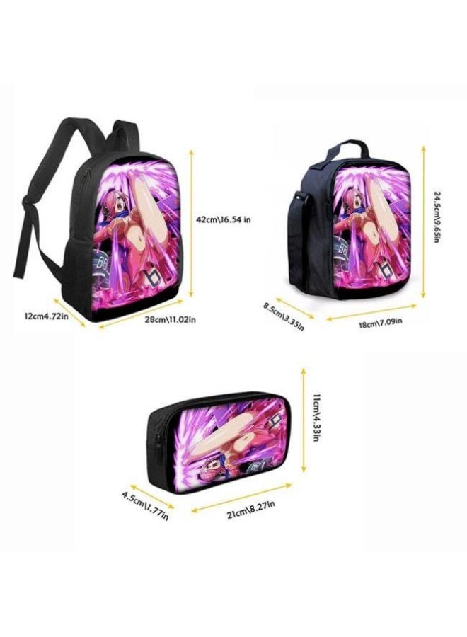 general The latest universal cartoon printed three piece practical bag combination (suitable for students, children, friends, outings, mountain climbing, etc.) - Image 3