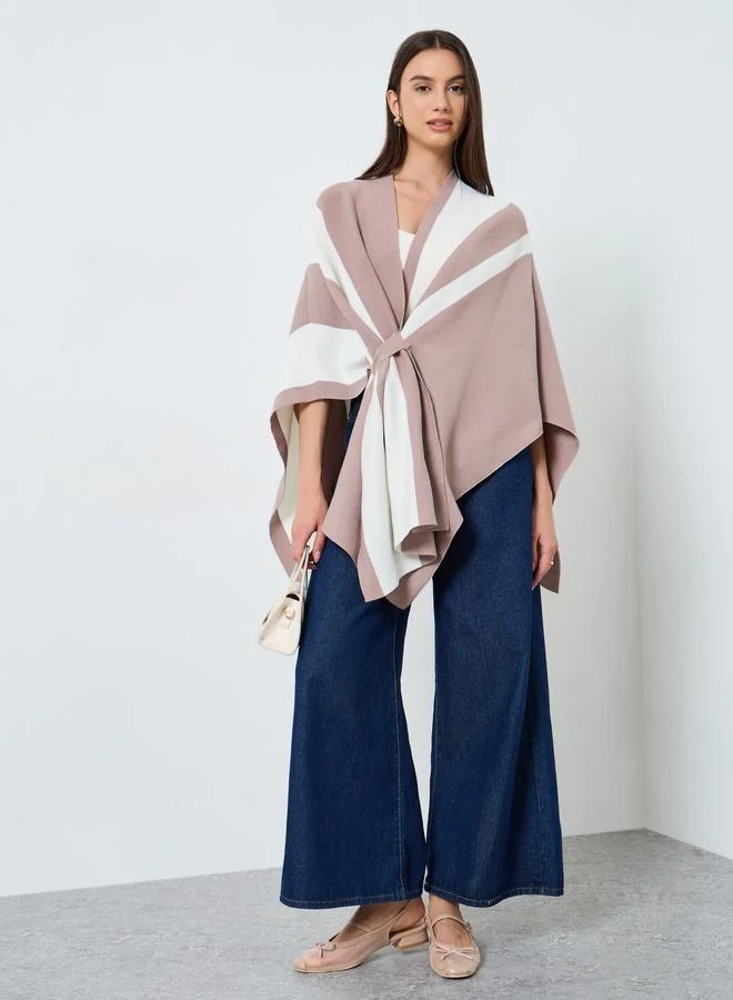 Take Two Beige Asymmetric Hem Wrap Cardigan