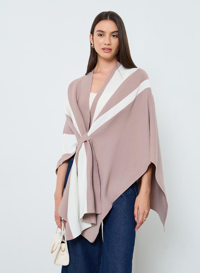 Take Two Beige Asymmetric Hem Wrap Cardigan - Image 2