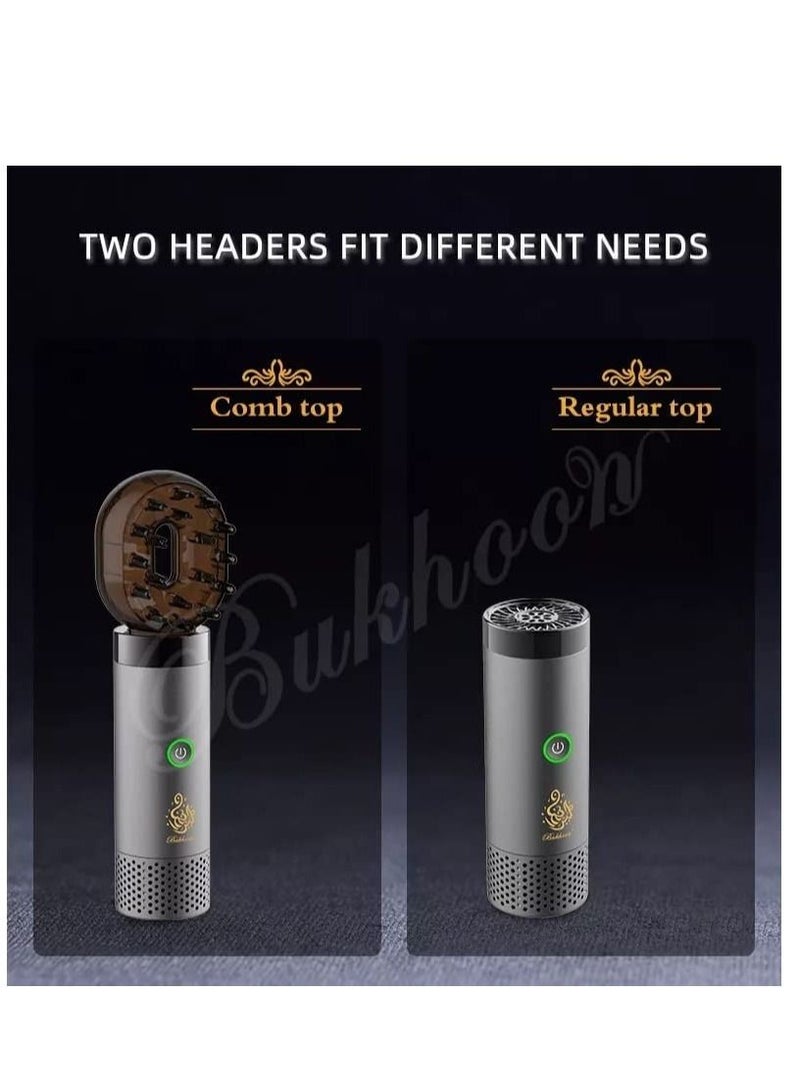 ELTRAZONE 2 In 1 Hair Incense Bukhoor Burner Electronic Bukhoor Burner Arabic Incense Arabic Mubkhar Wooden Incense burner Dual - Image 5