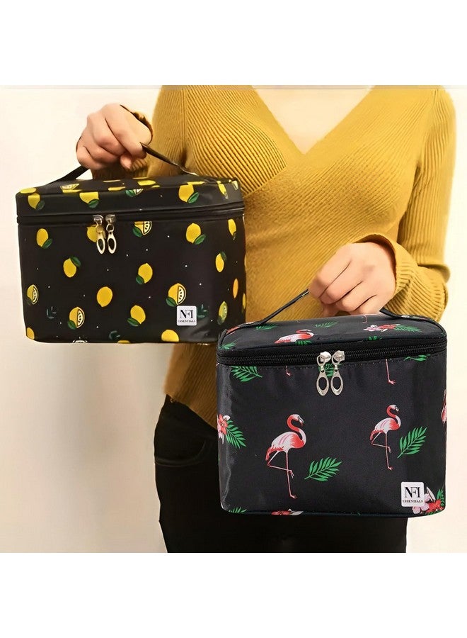 NFI essentials Printed Cosmetic Organizer Bag, Makeup Bag for Women Toiletry Bag Makeup Organizer Make up Kit Travel Pouch Vanity Bag Pouch for Girls - Image 3