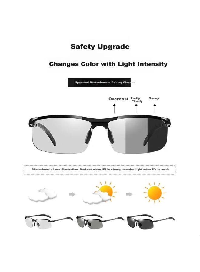 Angelamiao Angelamiao Polarized Night Vision Glasses For Men, Driving Fishing Glasses, Day And Night Dual-use, Specialized For Driving, Gun Frame Color-changing  - Image 3