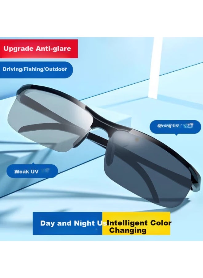 Angelamiao Angelamiao Polarized Night Vision Glasses For Men, Driving Fishing Glasses, Day And Night Dual-use, Specialized For Driving, Gun Frame Color-changing  - Image 2