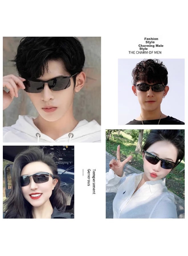 Angelamiao Angelamiao Polarized Night Vision Glasses For Men, Driving Fishing Glasses, Day And Night Dual-use, Specialized For Driving, Gun Frame Color-changing  - Image 4