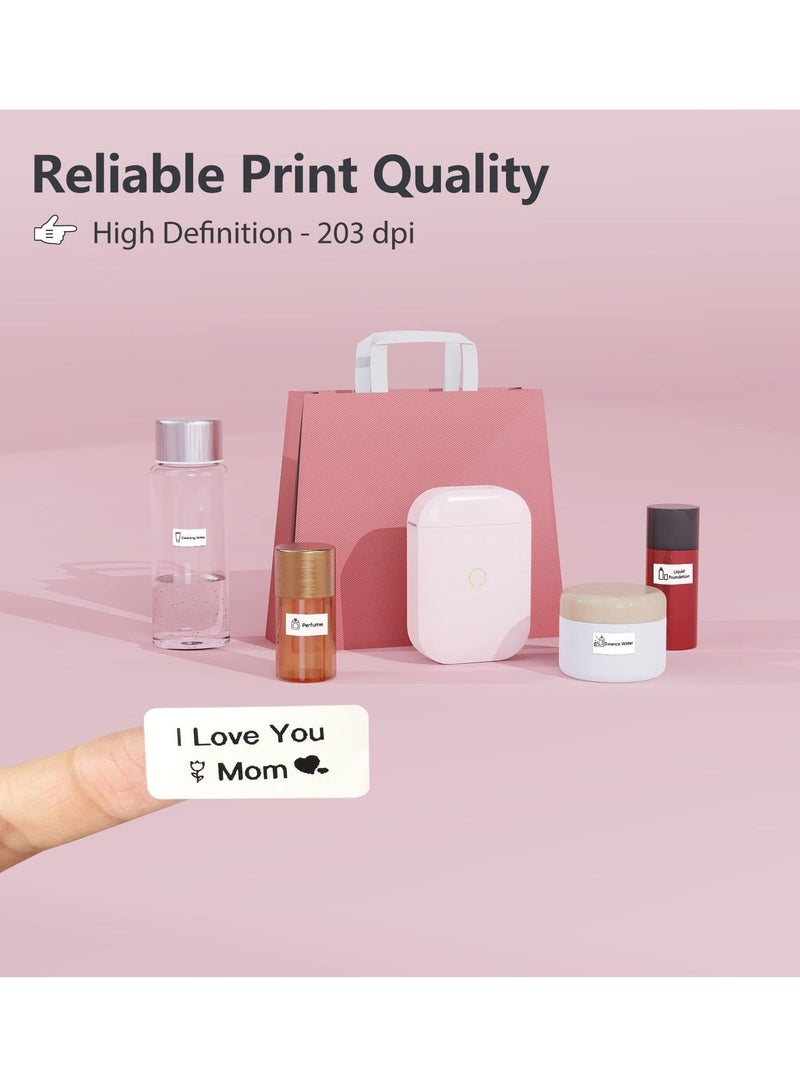 Arabest صانعة الملصقات بلوتوث ميني - آلة صنع الملصقات الوردية D11 Pro مع شريط طباعة محمولة لصنع الملصقات للأواني والصناديق وتنظيم المنزل والمكتب - Image 4