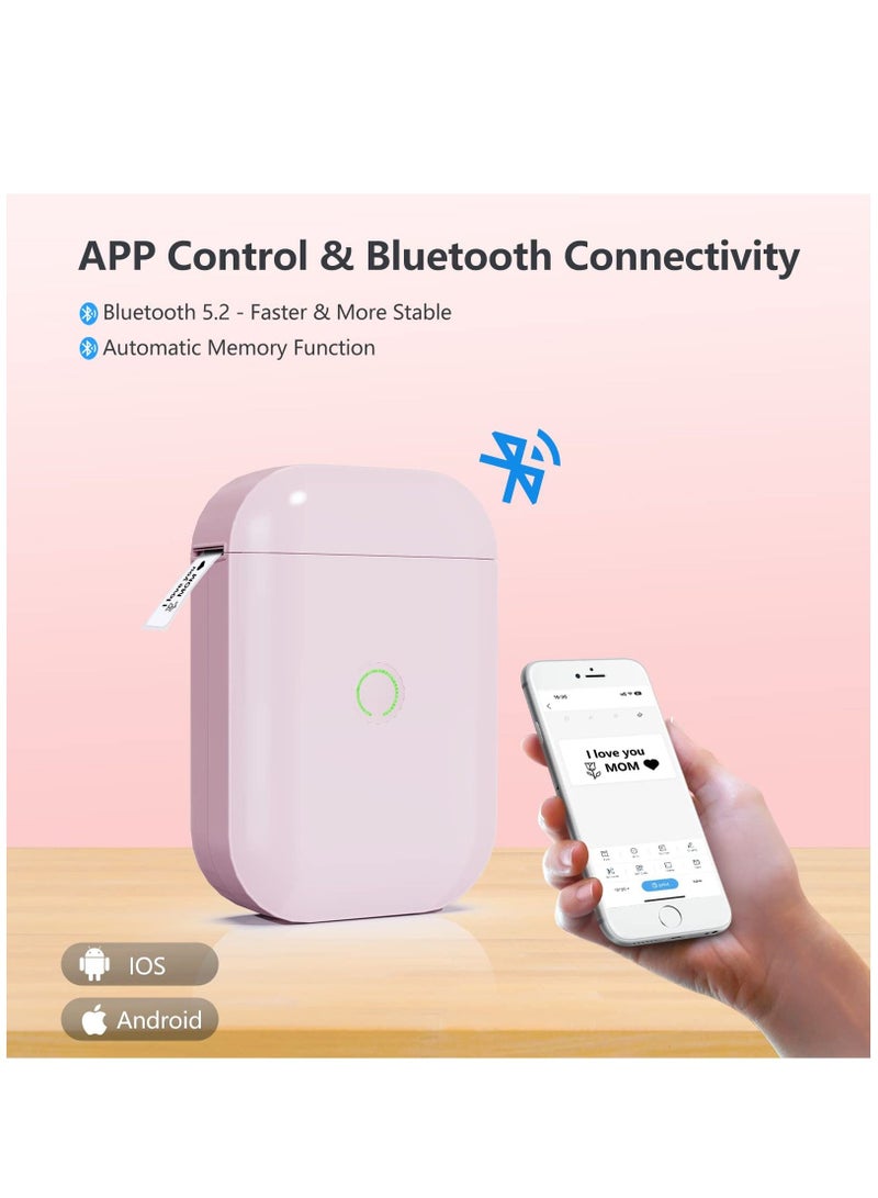 Arabest صانعة الملصقات بلوتوث ميني - آلة صنع الملصقات الوردية D11 Pro مع شريط طباعة محمولة لصنع الملصقات للأواني والصناديق وتنظيم المنزل والمكتب - Image 2