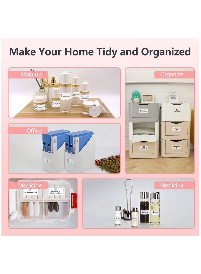 Arabest صانعة الملصقات بلوتوث ميني - آلة صنع الملصقات الوردية D11 Pro مع شريط طباعة محمولة لصنع الملصقات للأواني والصناديق وتنظيم المنزل والمكتب - Image 5