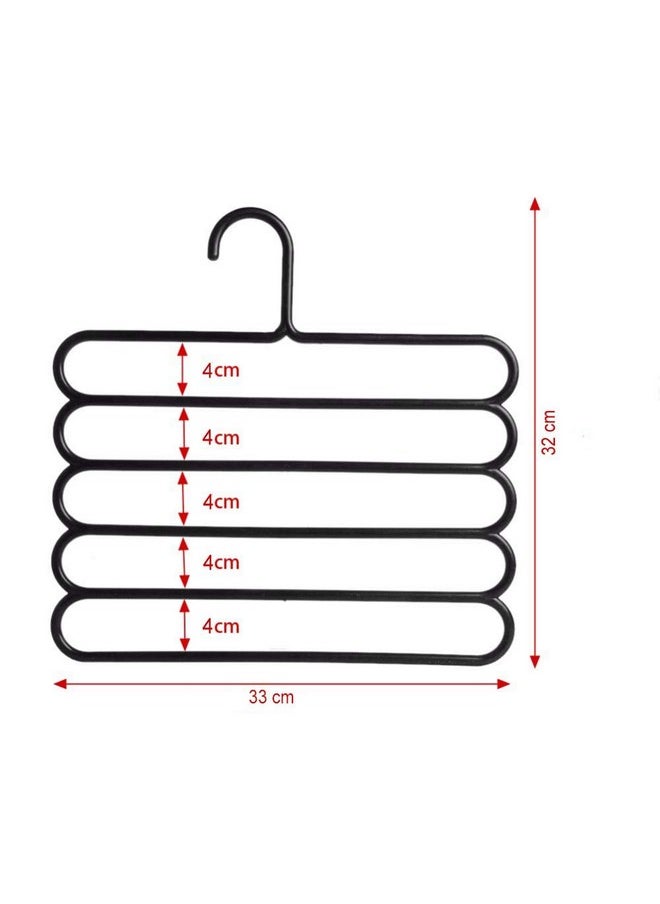 INOVERA (LABEL) INOVERA (LABEL) Plastic Inovera 5 Layer Pants Clothes Hanger Wardrobe Storage Organiser Rack (Set of 6), 32Lx1Bx33H Cm (Assorted Colour) 