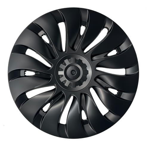 KAVANIC Fits Tesla Model Y Wheel Cover Hubcap 19 Inch Matte Black Support Logo Symmetry Design (1 PCS-Side 2) Uberturbine Style 2020-2024 Model Y Gemini Wheel Cover Replacement - Image 1
