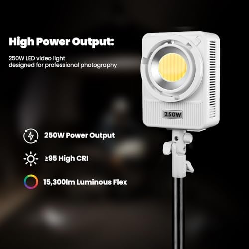 HIFFIN HF-250 Wonder Series 250W LED Video Light | 15,300lm Ultra-Bright | CRI 95+ | CCT 2700K-6500K | Bowens Mount | App Control | Studio Light for Photography, Video Shooting & Commercial Use - Image 3