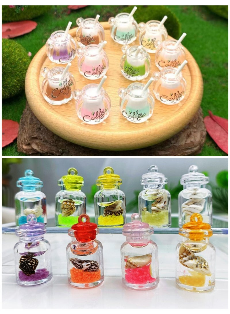 Luminous Drift Conch Shell Bottle Pendant & Glow-in-the-Dark Coffee Cup Charms – DIY Jewelry Making & Crafts (Pack of 40) - Image 1