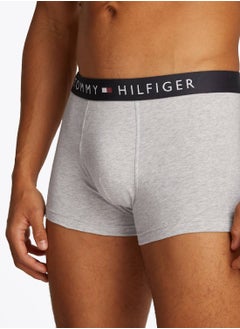 TOMMY HILFIGER Men's 3-Pack TH Original Logo Waistband Trunks - Cotton, Grey  - Image 5