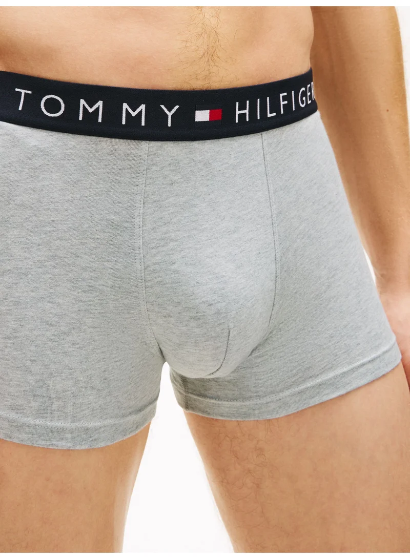 Tommy Hilfiger Grey Htr/Grey Htr/Grey Htr 3-Pack TH Original Logo Waistband Trunks for Men | Best Price UAE