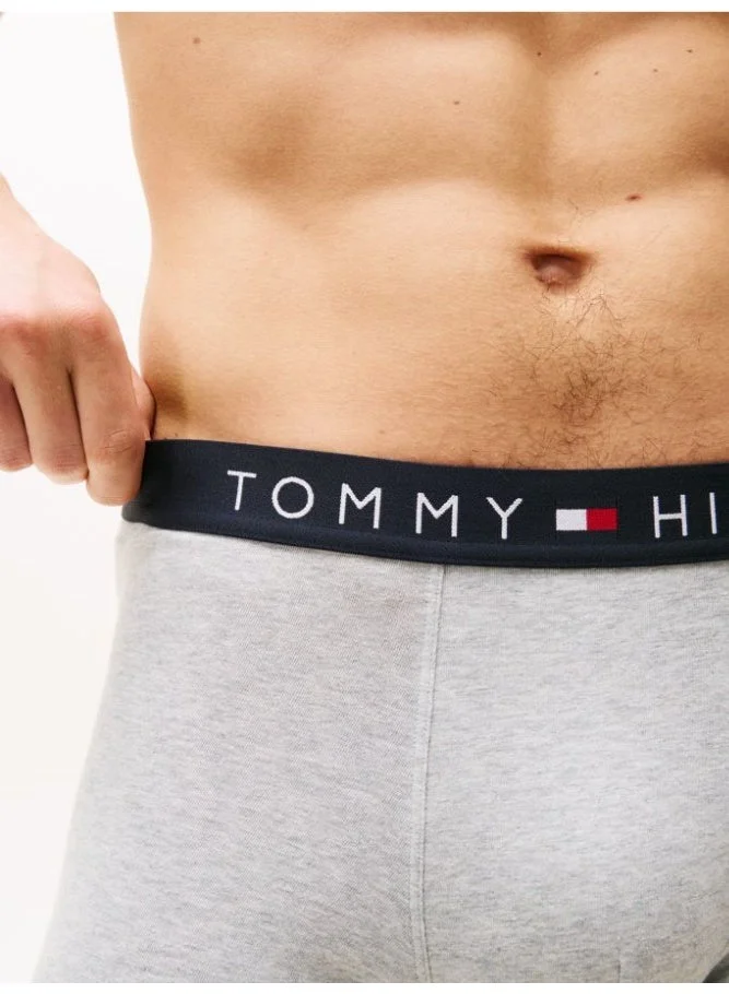 Tommy Hilfiger Grey Htr/Grey Htr/Grey Htr 3-Pack TH Original Logo Waistband Trunks for Men | Best Price UAE