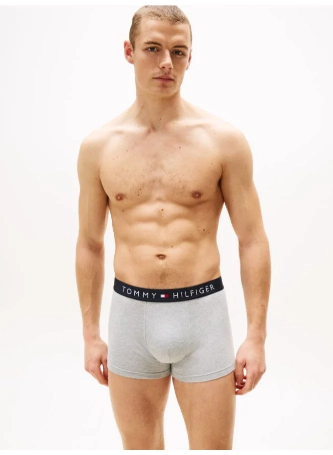 Tommy Hilfiger Grey Htr/Grey Htr/Grey Htr 3-Pack TH Original Logo Waistband Trunks for Men | Best Price UAE