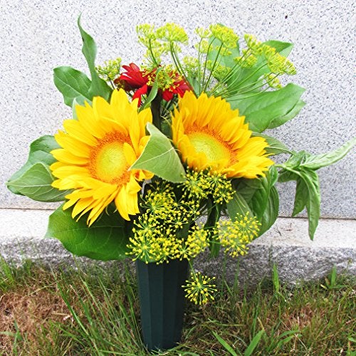 Evelots Cemetery Flower Vase with Sturdy Spikes/Stakes 6 Pack Outdoor Artificial or Fresh Flower Holder Grave Decoration - Image 5