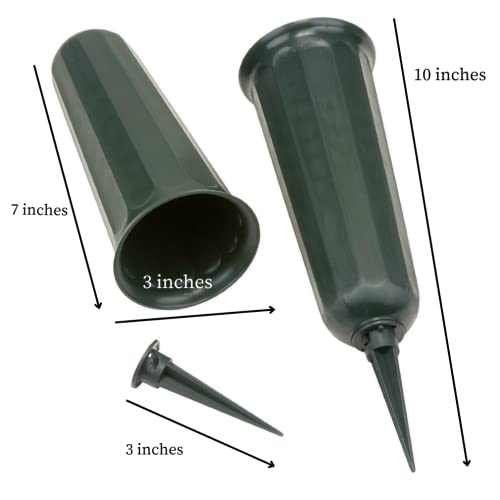 Evelots Cemetery Flower Vase with Sturdy Spikes/Stakes 6 Pack Outdoor Artificial or Fresh Flower Holder Grave Decoration - Image 2
