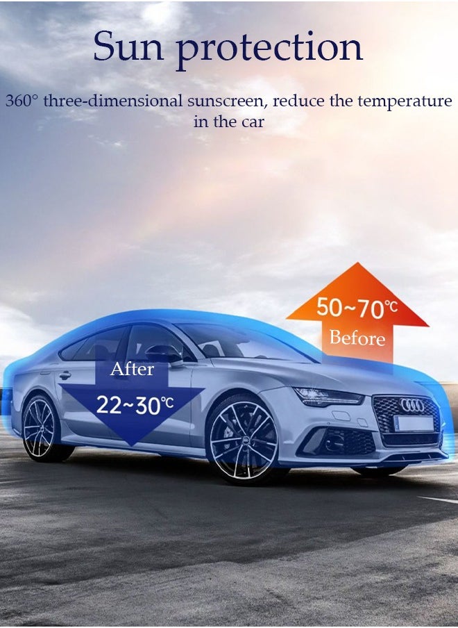 DUNISO Full Car Covers SUV Sunscreen UV Protection Indoor Outdoor Sunscreen Heat Protection DustWind/Water/Weatherproof Anti-Uv Scratch-Resistant  - Image 3