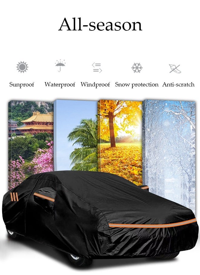 DUNISO Full Car Covers SUV Sunscreen UV Protection Indoor Outdoor Sunscreen Heat Protection DustWind/Water/Weatherproof Anti-Uv Scratch-Resistant  - Image 4