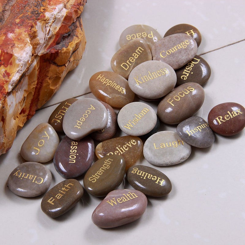 TGS Gems Engraved Inspirational Stones (25 Different Words) - Image 3