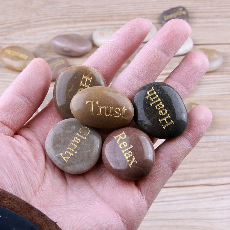 TGS Gems Engraved Inspirational Stones (25 Different Words) - Image 4