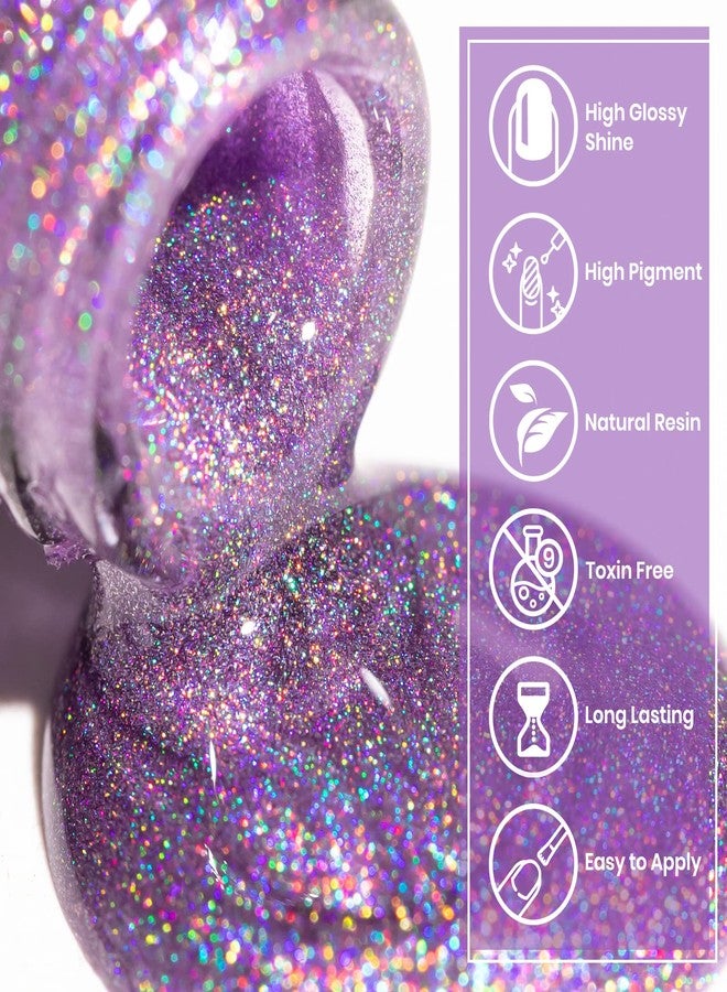 SUPWEE Rainbow Cat Eye Nail Gel Polish Set Sparkle Holographic 9D Cat Eye Gel Polish Laser Glitter Cat Eye Nail Polish Gel Magnetic Gel Soak Off Lamp Gel Varnish Nail Salon Kit (0.24fl oz) - Image 3