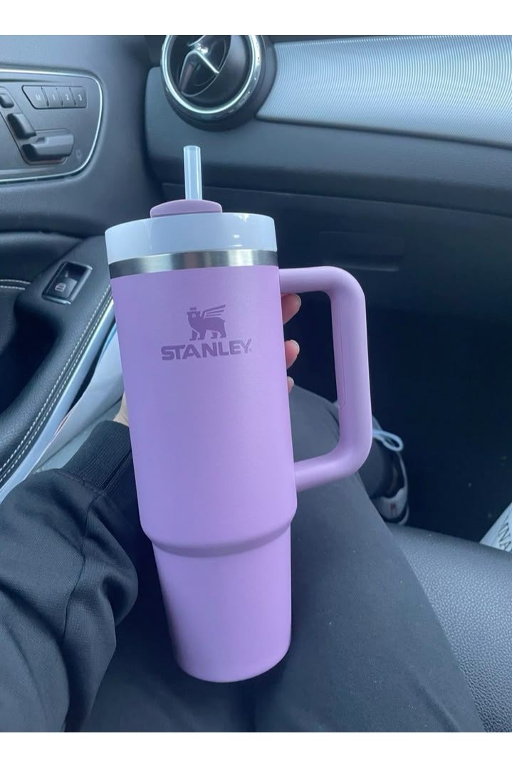 Stanley Quencher Tumbler – 40oz Insulated Travel Mug with Handle & Straw (Purple) - Image 3